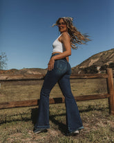 Marsha High Rise Frayed Bell Bottom Denim